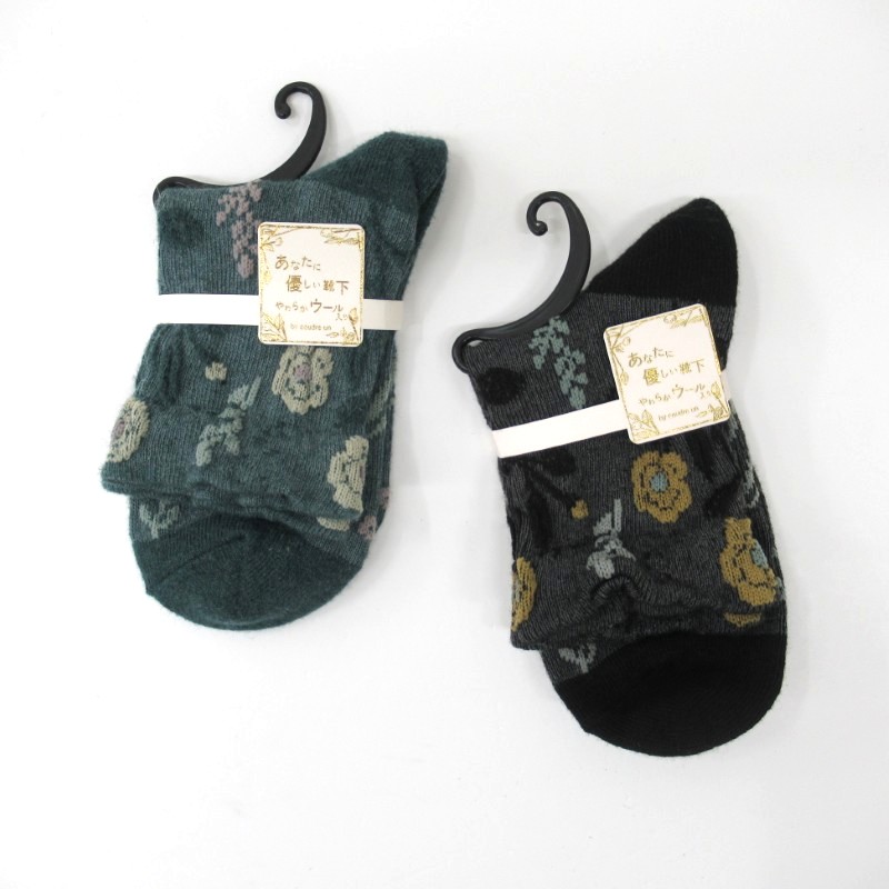 coudre un あなたに優しい靴下W ゆったり草花